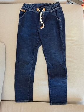 Dark Blue Drawstring Jeans